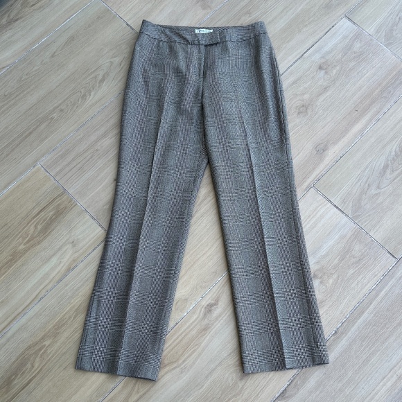 Pendleton Vintage Houndstooth Virgin Wool Pants Trousers Size 8 Tan Black - Picture 2 of 15